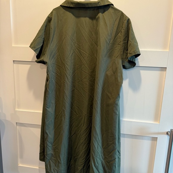 SHEIN Curve Khaki Shirt Dress - Picture 6 of 7